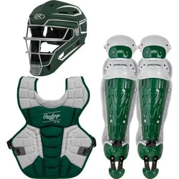 Rawlings Intermediate Dark Green VELO 2.0 Catcher's Gear Box Set: CSV2I-DG/W