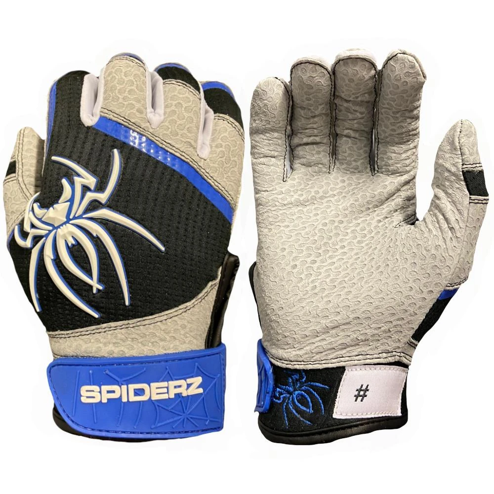 2022 Spiderz PRO Model Batting Gloves: Black/Royal Blue/White